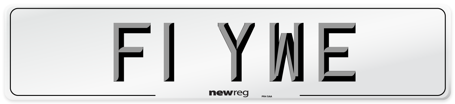 F1 YWE Number Plate from New Reg